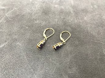 Amethyst & Diamond Drop Earrings