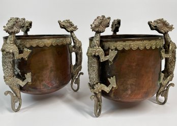 Pair Of Antique Chinese Incense Burner Pots