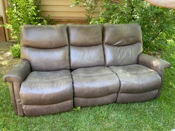 Chocolate Brown Leather Lazy Boy Recliner Sofa- Great Condition, Almost New