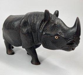 Wonderful Hand Carved Hardwood Black Rhinoceros