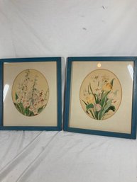 Wonderful Pair Of Paul Van Ryzin (Minnesota Artist) Signed Watercolors