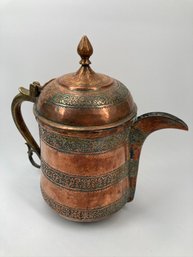 Beautiful Antique Indian Kashmiri Copper Samovar Kettle