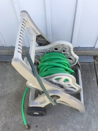 Garden Hose On Handy Wheeled Cart