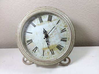 White Rustic Style Desk Clock