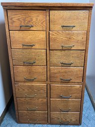 Antique Solid Wood 14 Drawer Cabinet *SEE PHOTOS FOR MEASUREMENTS