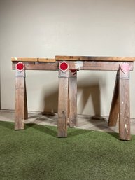 Pair Of Wooden Sawhorses