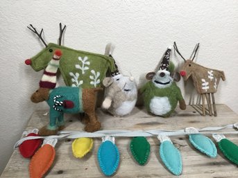 Assortment Of Cute Felt Christmas Decor