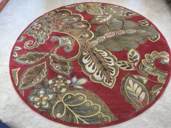 Large Pattern Floral Round Rug