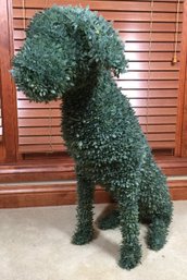 32 Inch Tall Sitting Dog Faux Shrub Topiary