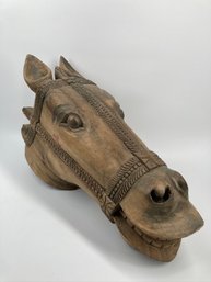 Awesome Antique Indian Hand-carved Big Horse Head