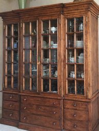 LARGE Traditional & Rustic Style Hutch - 2 Parts Top & Bottom(Must Arrange Separate Pick Up Day)