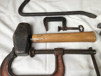 Old Rustic Tools- Clamps, Pipe Cutter, Mallet ...