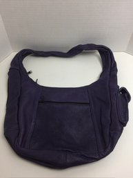 Genuine Leather Purple Purse