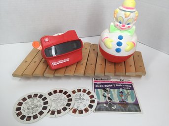 Before There Were Ipads! We Had The Fun Of  View Finders!! & Wood Xylaphone And Retro Wobble Clown