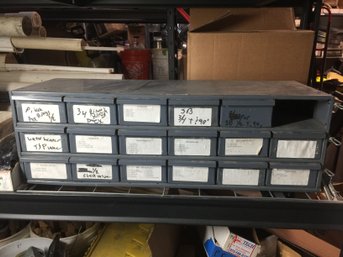 Large Gray Organizer Full Of Tools And Supplies