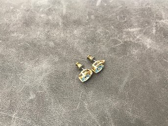 Pretty Faceted Blue Jewel Earrings