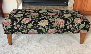 4  Ft Long Floral Pattern Upholstered Tapestry Ottoman From Best Home Furnishings