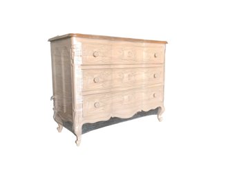 Ornate 3 Drawer Dresser With Wood Top