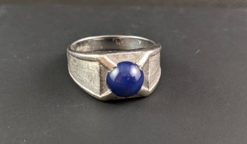 14K-12- Silver & Blue Cabachon