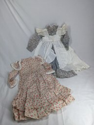 Set Of Neutral Colored Handmade Doll Dresses