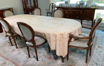 Beautiful Antique French Made Bodart Hardwood Table & Chairs Set With Leaves