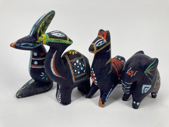 Vintage Handcrafted Painted Terra-cotta Tribal Animals