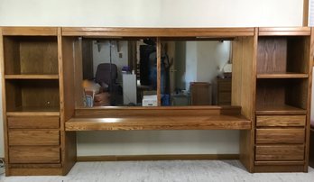 Large Wood Bedroom Unit - Get Creative! Center Shelves Could Be  Removed, Great Display ( See Photos )