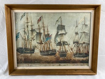 Framed Ships Of The Four Fleets  Greek, British, French & Russian