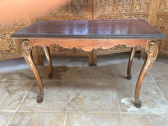 Beautiful Hand Carved Antique French Country Style Table With Serving Tray