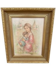 Edna Hibel Signed & Framed Lithograph