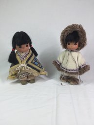 Pair Of Precious Moments Dolls Of The World - Nahkeen &  Sulu - Alaska Doll