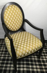 Upholstered Yellow Polkadot Armchair