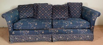 Mixed Floral & Navy Pattern Sleeper Sofa