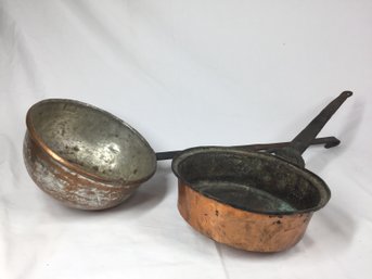 Pair Of Antique Copper Pots