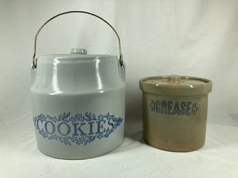 Vintage Kitchen Cookie And Grease Jars