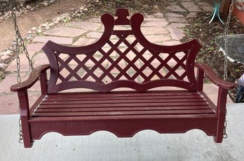 Wonderful 4ft Wooden Burgundy Porch Swing (East Side)