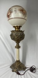 Brass And Marble Banquet Oil Lamp