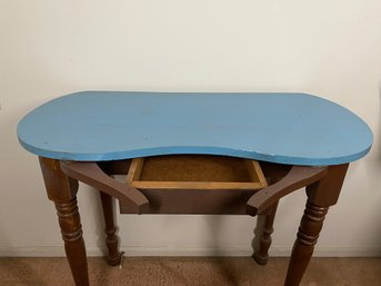 Blue Topped Antique Curved Desk/vanity