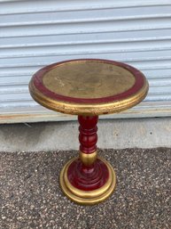 Painted Wooden Round Plant Stand Table