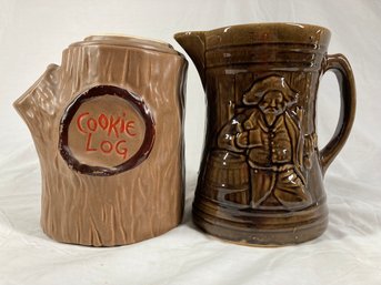 Pottery Pitcher And Squirrel Cookie Log