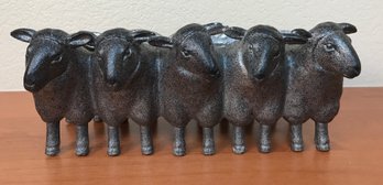 Resin Sheep Planter Distressed Iron