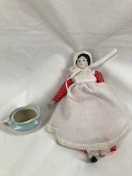 Cute Antique Porcelain Doll With Pot