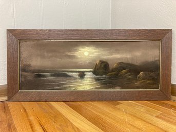 Ocean Coast Night Scene Framed Art