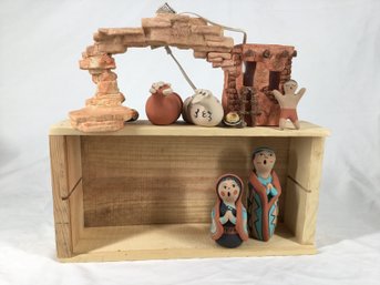 Native American Handmade Clay Family