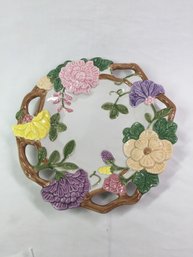 Dish With Glass Flowers On It