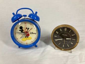 Cute Mickey Mouse Alarm Clock & Vintage Baby Ben Clock