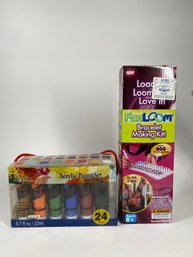 Fun LOOM Bracelet, Making Kit With Acrylic Paint Set
