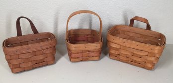 Three Longaberger Styled Woven Baskets