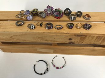 Large Lot Of Decorative Rings