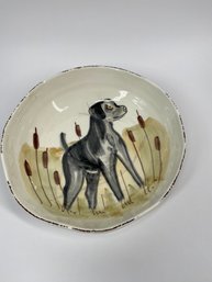 Italian Vietri Dog Plate